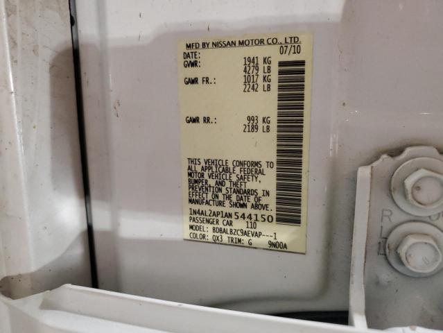 1N4AL2AP1AN544150 - 2010 NISSAN ALTIMA BASE WHITE photo 13
