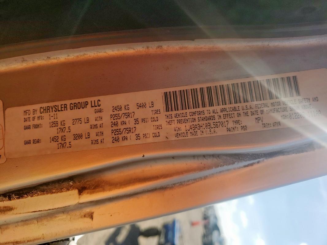 1J4BA3H10BL567017 - 2011 JEEP WRANGLER U SPORT Argent photo 13