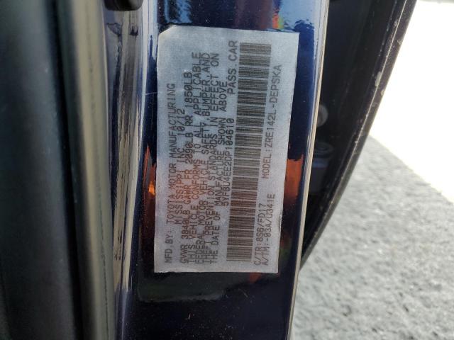 5YFBU4EE2DP104610 - 2013 TOYOTA COROLLA BASE Azul foto 12