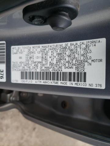 3TMJU4GN8EM167115 - 2014 TOYOTA TACOMA DOUBLE CAB PRERUNNER SILVER photo 12