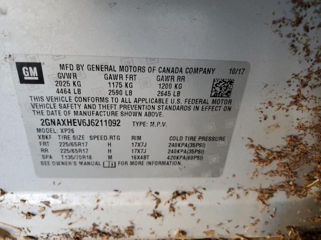 2GNAXHEV6J6211092 - 2018 CHEVROLET EQUINOX LS ვერცხლისფერი ფოტო 12