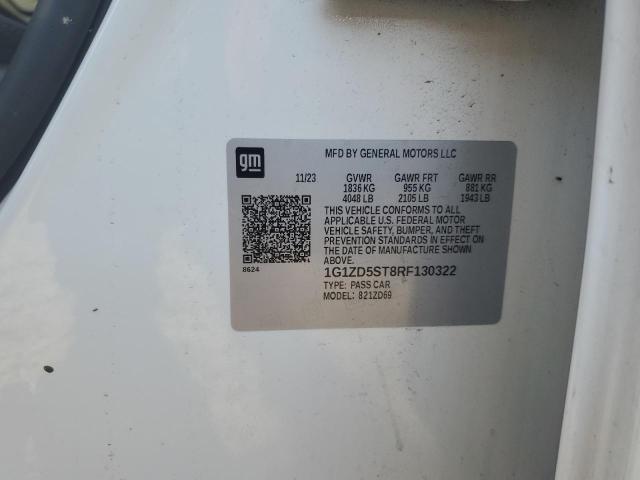 1G1ZD5ST8RF130322 - 2024 CHEVROLET MALIBU LT 白色 照片 12