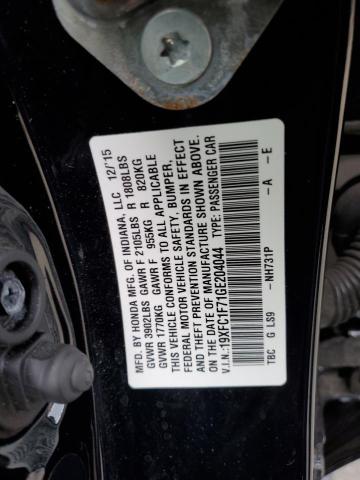 19XFC1F71GE204044 - 2016 HONDA CIVIC EXL შავი ფოტო 13