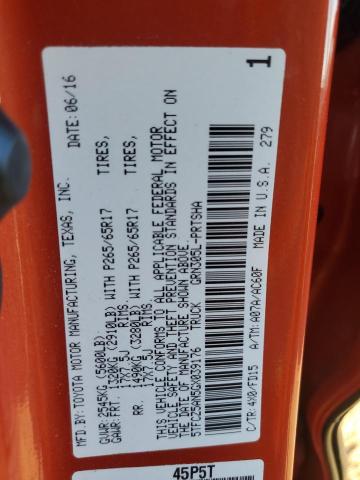 5TFCZ5AN5GX039176 - 2016 TOYOTA TACOMA DOUBLE CAB ნარინჯისფერი ფოტო 13