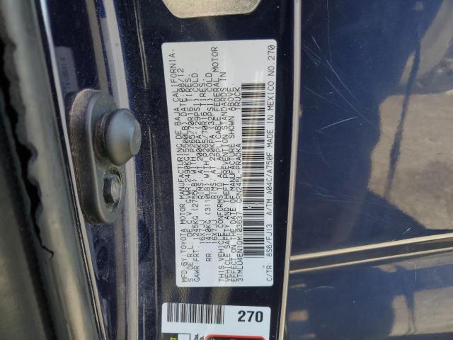 3TMLU4EN1DM103637 - 2013 TOYOTA TACOMA DOUBLE CAB BLUE photo 12