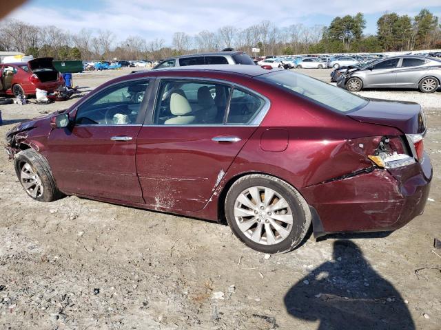 1HGCR2F80DA129451 - 2013 HONDA ACCORD EXL RED photo 2