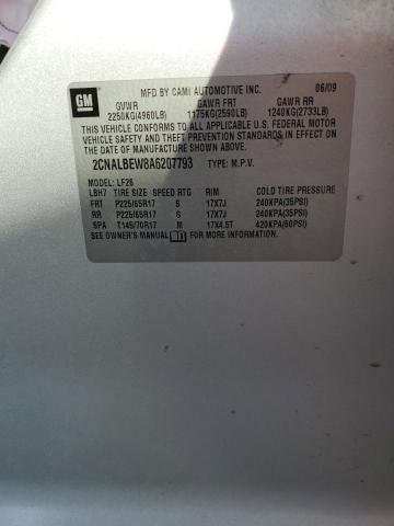 2CNALBEW8A6207793 - 2010 CHEVROLET EQUINOX LS SILVER photo 12