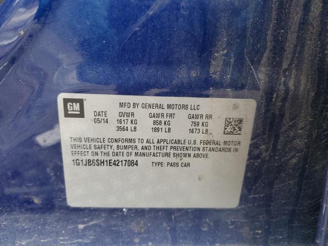 1G1JB6SH1E4217084 - 2014 CHEVROLET SONIC LS BLUE photo 12