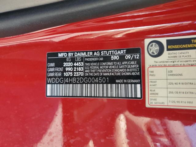 WDDGJ4HB2DG004501 - 2013 MERCEDES-BENZ C 250 RED photo 12