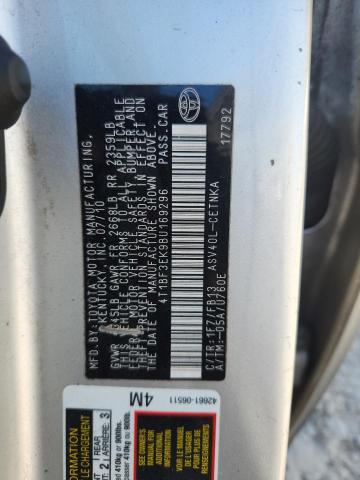 4T1BF3EK9BU169296 - 2011 TOYOTA CAMRY BASE ბეჟი ფოტო 12