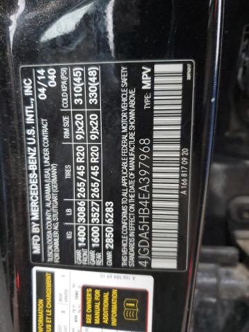 4JGDA5HB4EA397968 - 2014 MERCEDES-BENZ ML 350 4MATIC BLACK photo 13