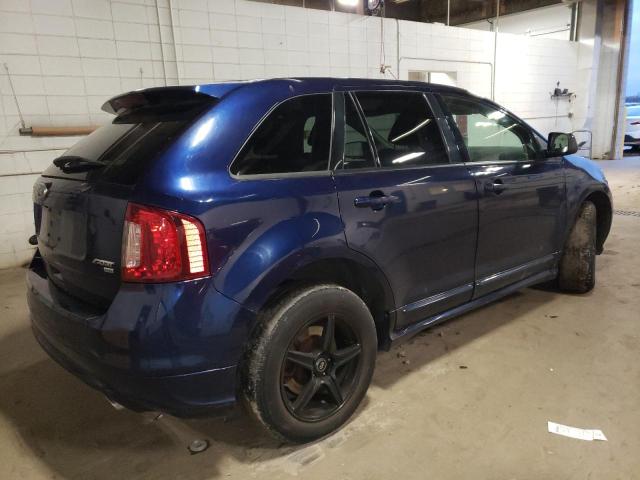 2FMDK4AK3BBA18475 - 2011 FORD EDGE SPORT BLUE photo 3