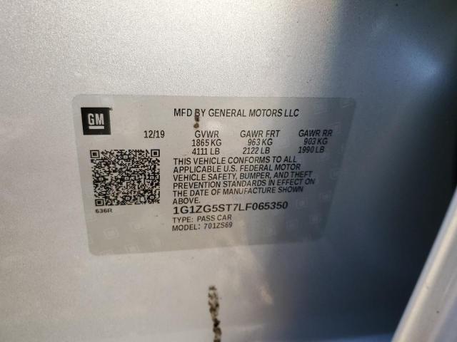 1G1ZG5ST7LF065350 - 2020 CHEVROLET MALIBU RS SILVER photo 12