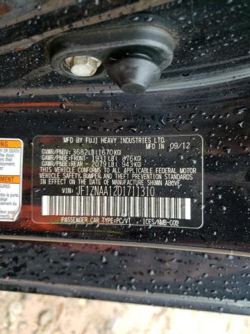 JF1ZNAA12D1711310 - 2013 TOYOTA SCION FR-S 黑色 照片 12