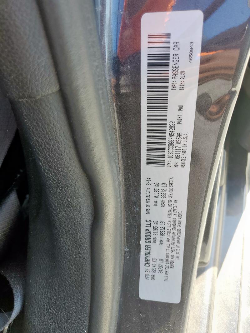 1C3CCCBG6FN542932 - 2015 CHRYSLER 200 S 石墨色 照片 12