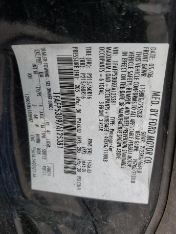 1FAFP53U97A125381 - 2007 FORD TAURUS SE BLACK photo 12