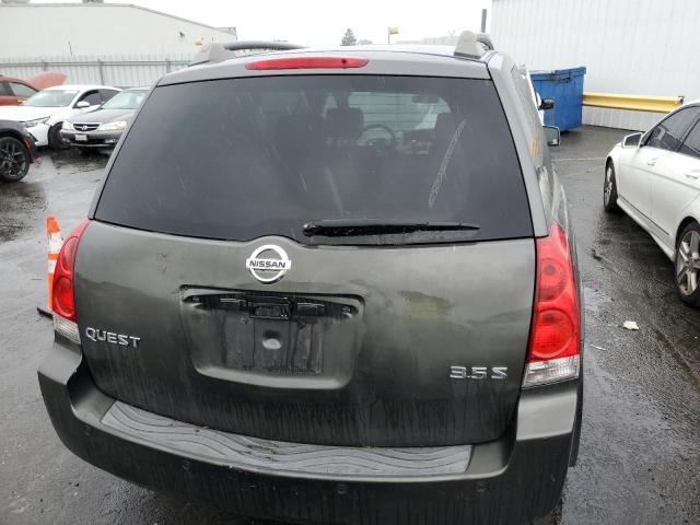 5N1BV28U25N108199 - 2005 NISSAN QUEST S GRAY photo 6