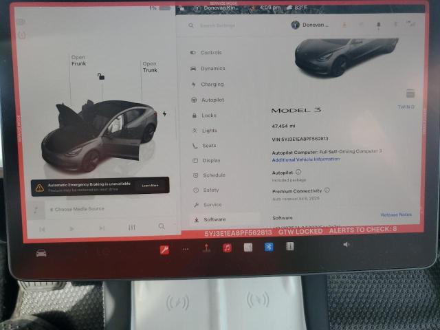 5YJ3E1EA8PF562813 - 2023 TESLA MODEL 3 WHITE photo 9