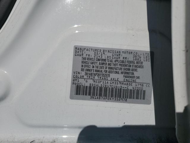 3N1AB7AP2KY352978 - 2019 NISSAN SENTRA S WHITE photo 13