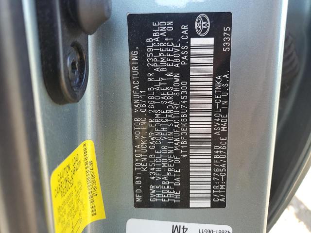 4T1BF3EK6BU745300 - 2011 TOYOTA CAMRY BASE TEAL photo 12