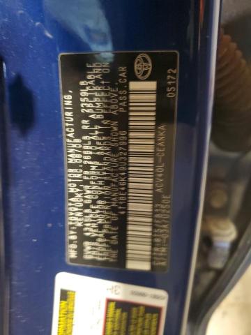 4T1BE46K49U327996 - 2009 TOYOTA CAMRY BASE BLUE photo 12