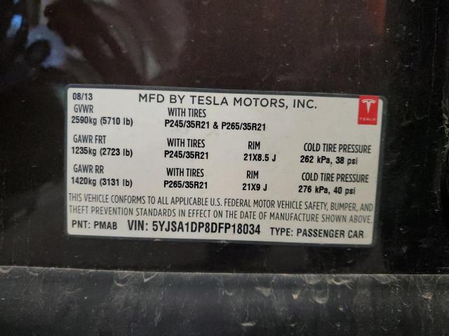 5YJSA1DP8DFP18034 - 2013 TESLA MODEL S 棕色 照片 12