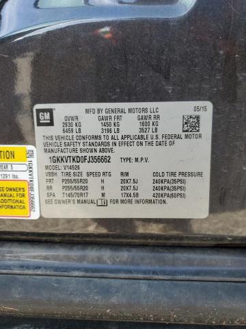 1GKKVTKD0FJ356662 - 2015 GMC ACADIA DENALI ნაცრისფერი ფოტო 13