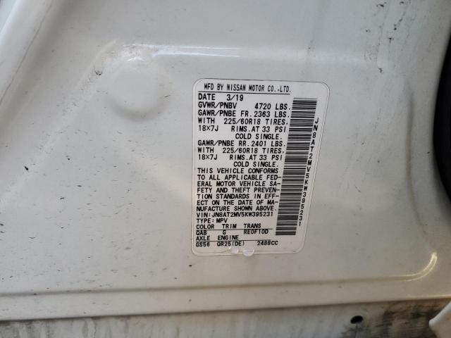 JN8AT2MV5KW395231 - 2019 NISSAN ROGUE S 白色 照片 12