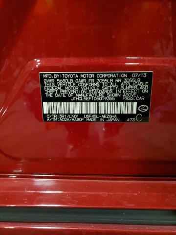 JTHCL5EF1D5019355 - 2013 LEXUS LS 460 RED photo 12