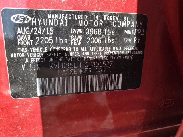 KMHD35LH1GU301527 - 2016 HYUNDAI ELANTRA GT RED photo 13