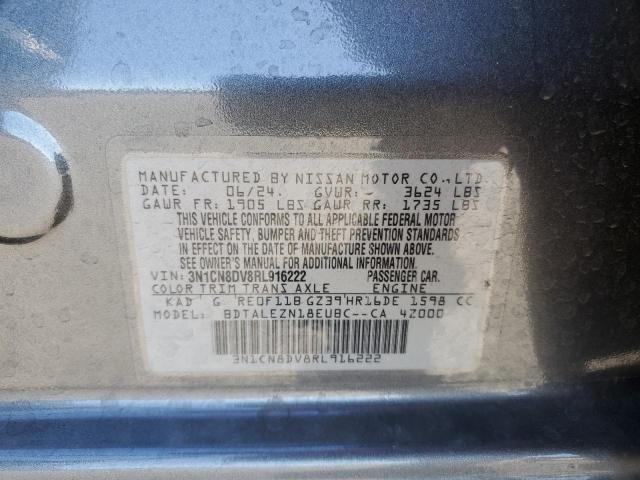 3N1CN8DV8RL916222 - 2024 NISSAN VERSA S GRAY photo 12