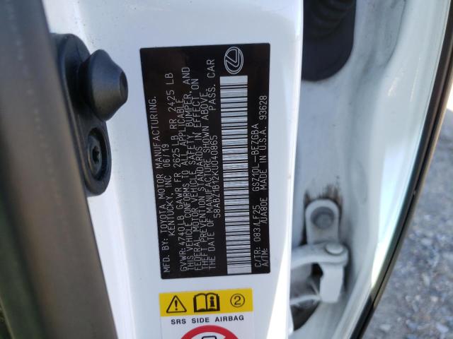 58ABZ1B12KU040865 - 2019 LEXUS ES 350 Blanc photo 12