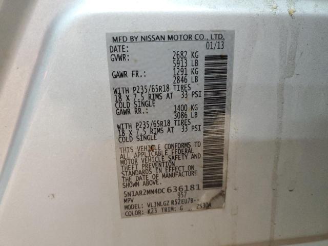 5N1AR2MM4DC636181 - 2013 NISSAN PATHFINDER S Արծաթագույն լուսանկար 13