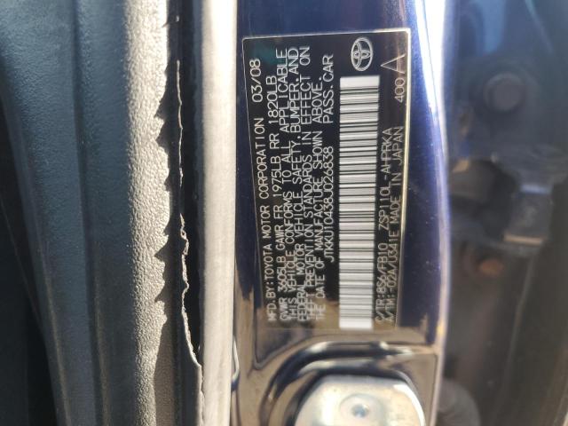 JTKKU10438J026838 - 2008 TOYOTA SCION XD BLUE photo 12