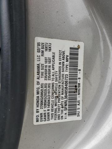 5FNRL38485B406723 - 2005 HONDA ODYSSEY EX SILVER photo 14