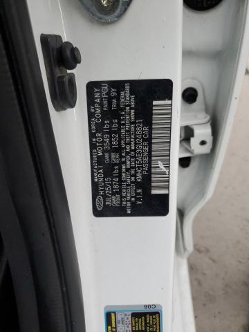 KMHCT5AE3GU248821 - 2016 HYUNDAI ACCENT SE WHITE photo 12