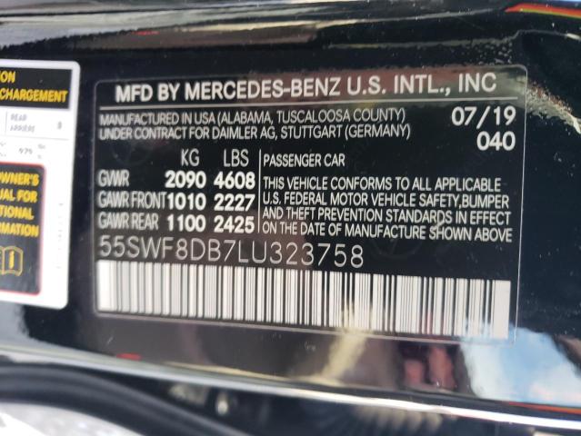 55SWF8DB7LU323758 - 2020 MERCEDES-BENZ C 300 BLACK photo 13