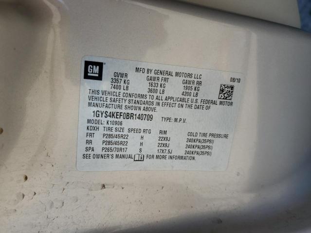 1GYS4KEF0BR140709 - 2011 CADILLAC ESCALADE ESV PLATINUM Altın fotoğraf 13