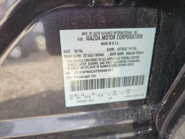 1YVHP80C075M06181 - 2007 MAZDA 6 I CHARCOAL photo 13