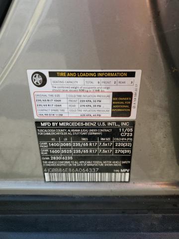 4JGBB86E86A064337 - 2006 MERCEDES-BENZ ML 350 SILVER photo 13