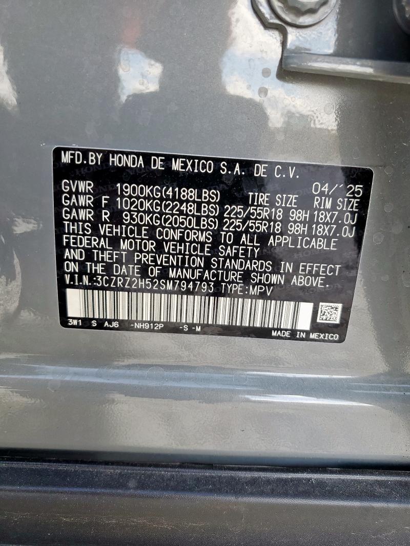 3CZRZ2H52SM794793 - 2025 HONDA HR-V SPORT 灰色 照片 13