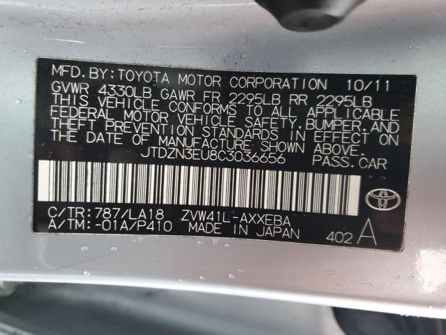 JTDZN3EU8C3036656 - 2012 TOYOTA PRIUS V BLUE photo 12