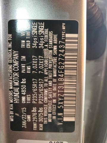 5XYZT3LB4FG272437 - 2015 HYUNDAI SANTA FE S SILVER photo 12