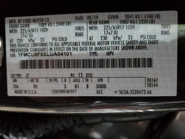 1FMCU9F6XLUA04101 - 2020 FORD ESCAPE S GRAY photo 14