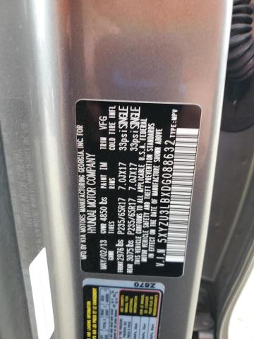 5XYZU3LBXDG088632 - 2013 HYUNDAI SANTA FE S GRAY photo 13