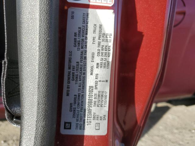 1GTE5MF99B8101028 - 2011 GMC CANYON SLE RED photo 13