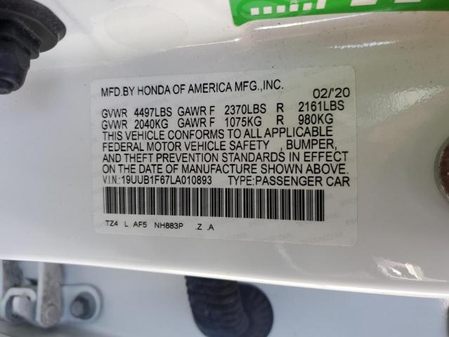 19UUB1F67LA010893 - 2020 ACURA TLX TECHNOLOGY Weiß Foto 12