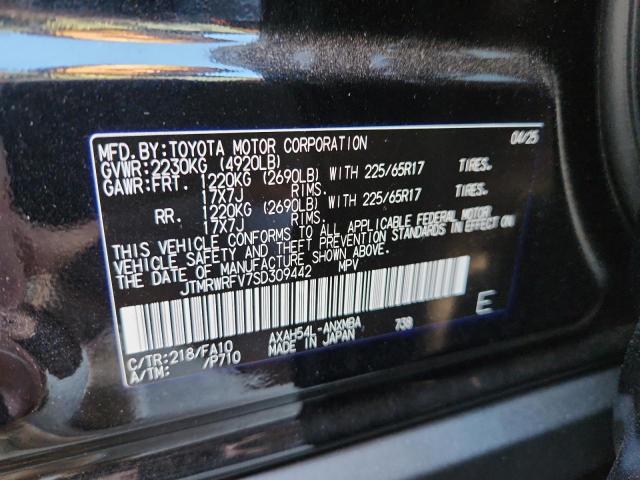 JTMRWRFV7SD309442 - 2025 TOYOTA RAV4 XLE BLACK photo 12