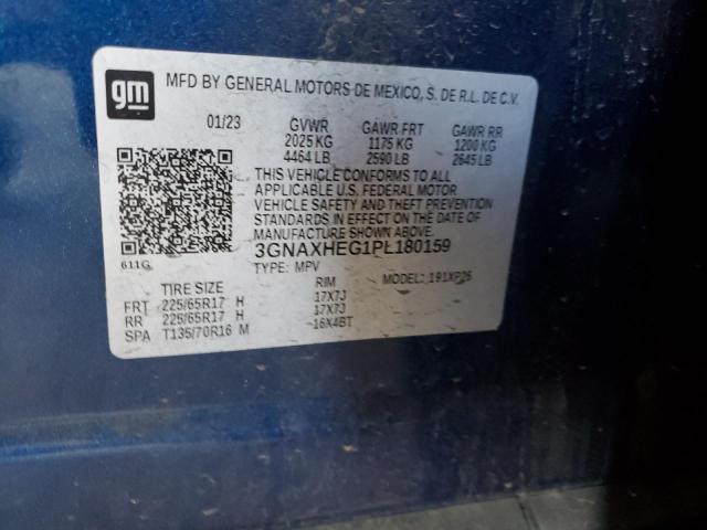 3GNAXHEG1PL180159 - 2023 CHEVROLET EQUINOX LS BLUE photo 12