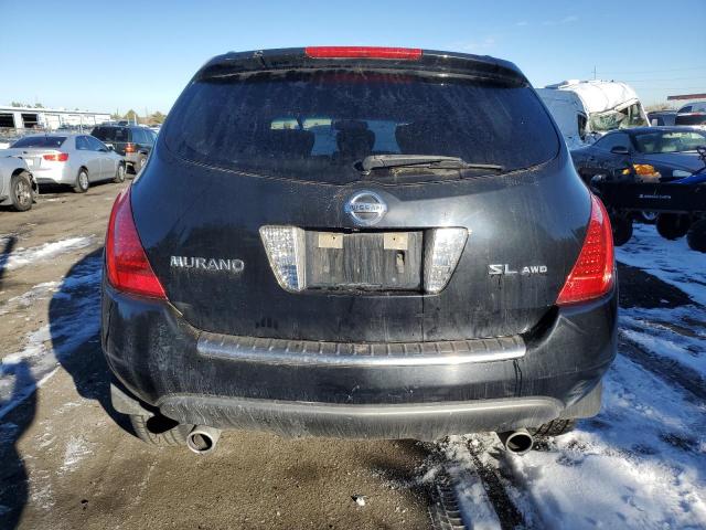 JN8AZ08W27W663214 - 2007 NISSAN MURANO SL BLACK photo 6